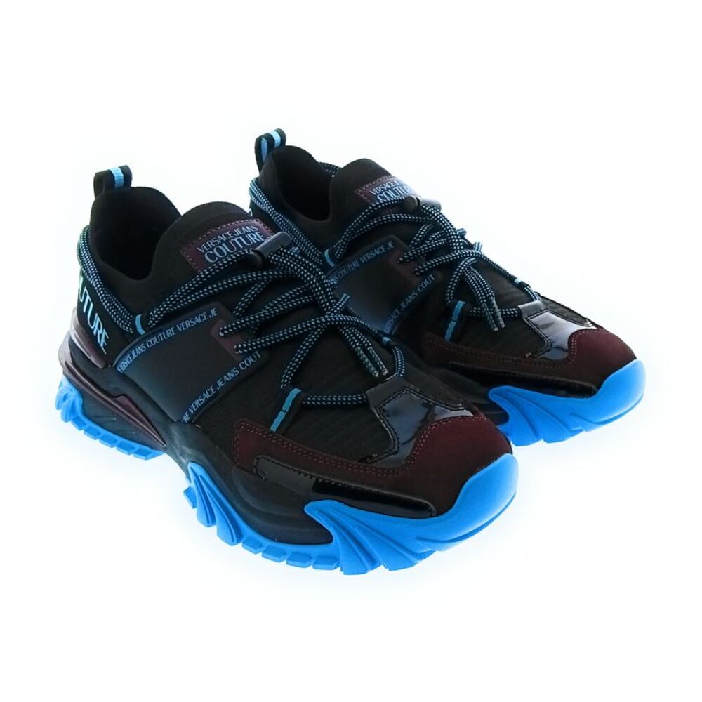 Versace Jeans Couture Black/Blue Mens Fashion Athletic Sneakers-